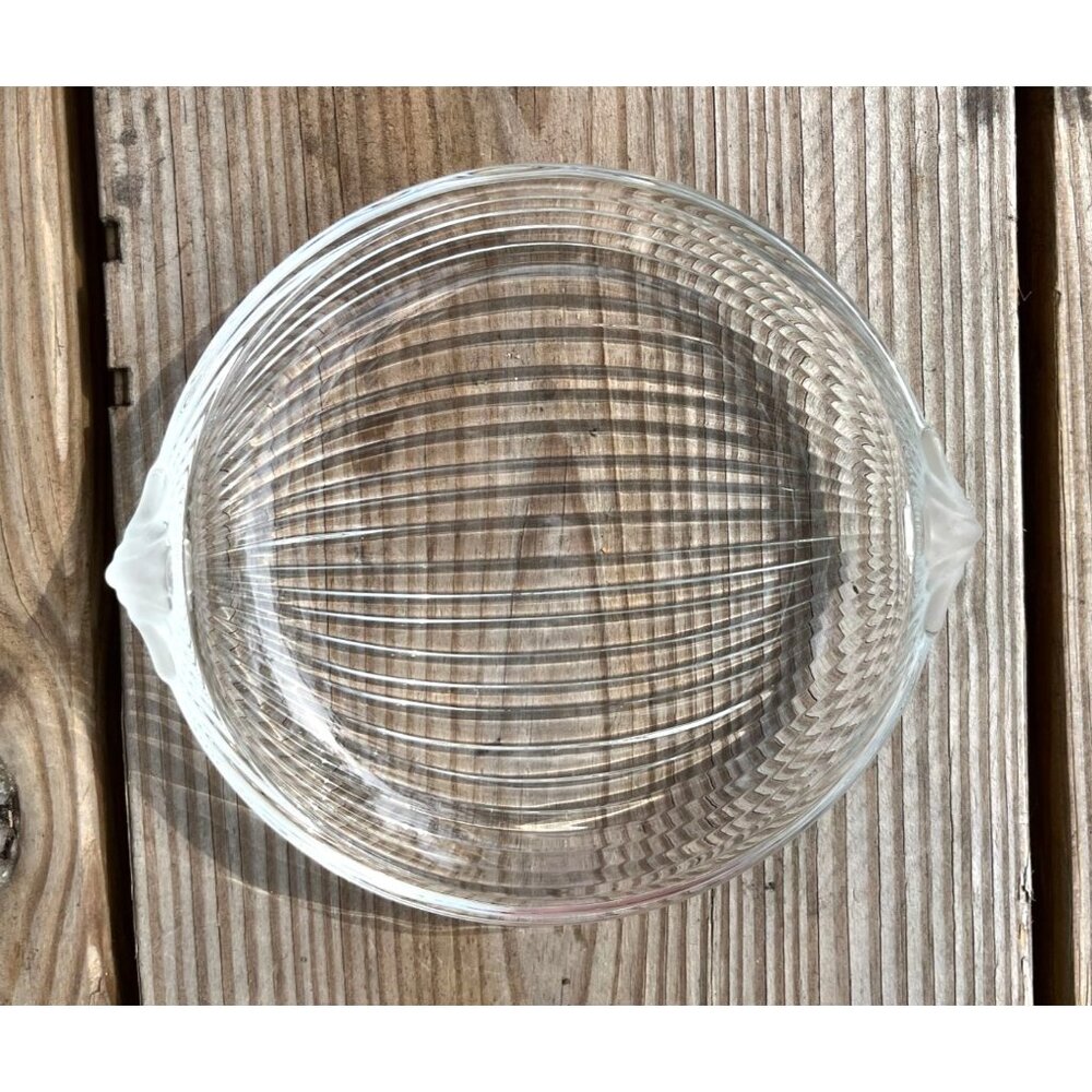 Vintage Mikasa neo Classic Glass Plate With Frosted & Ribbed Accents 7 in